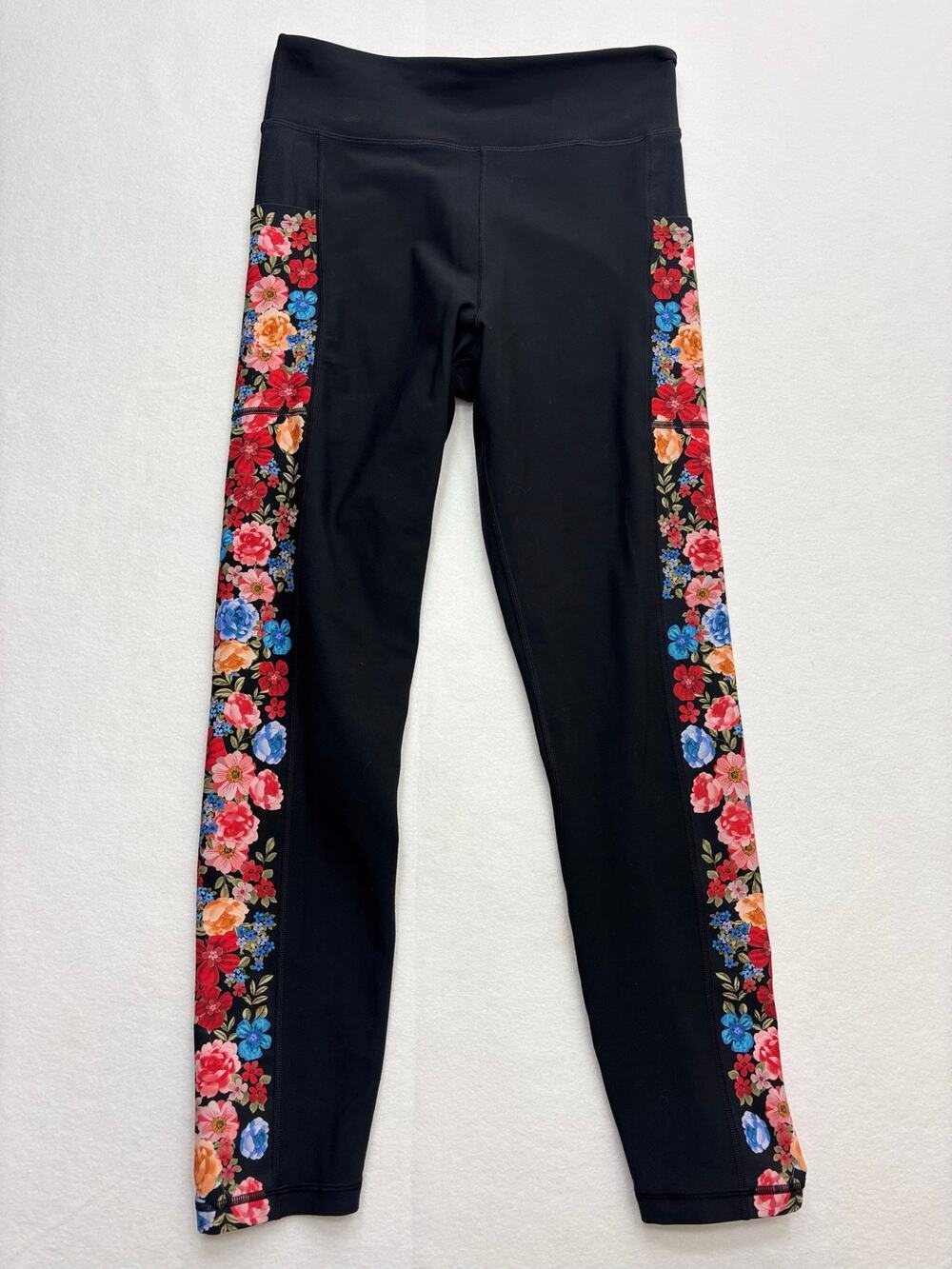 Johnny Was Woman's L Rose Lace Bee Active Leggings Floral Print with Pockets P1